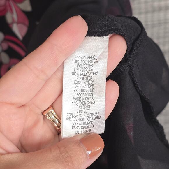 VTG Studio I Dress Women Plus Size 20W Sleeveless Floral Ruffle MOD 90s Coquette - Picture 5 of 11